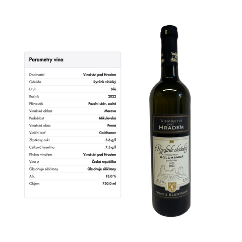 Degustační set vín | Vinařství pod Hradem | 6x0,75L