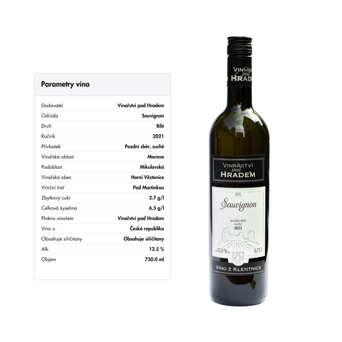Degustační set vín | Vinařství pod Hradem | 6x0,75L